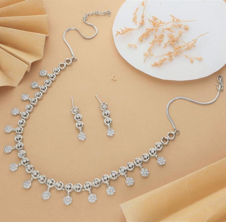 Anti tranish american diamond necklace set 908 Surat artificial jewellery online